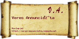 Veres Annunciáta névjegykártya